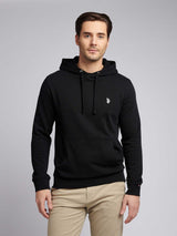 Mens Double Horsemen Loopback Hoodie Black Bright White DHM