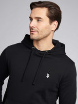 Mens Double Horsemen Loopback Hoodie Black Bright White DHM