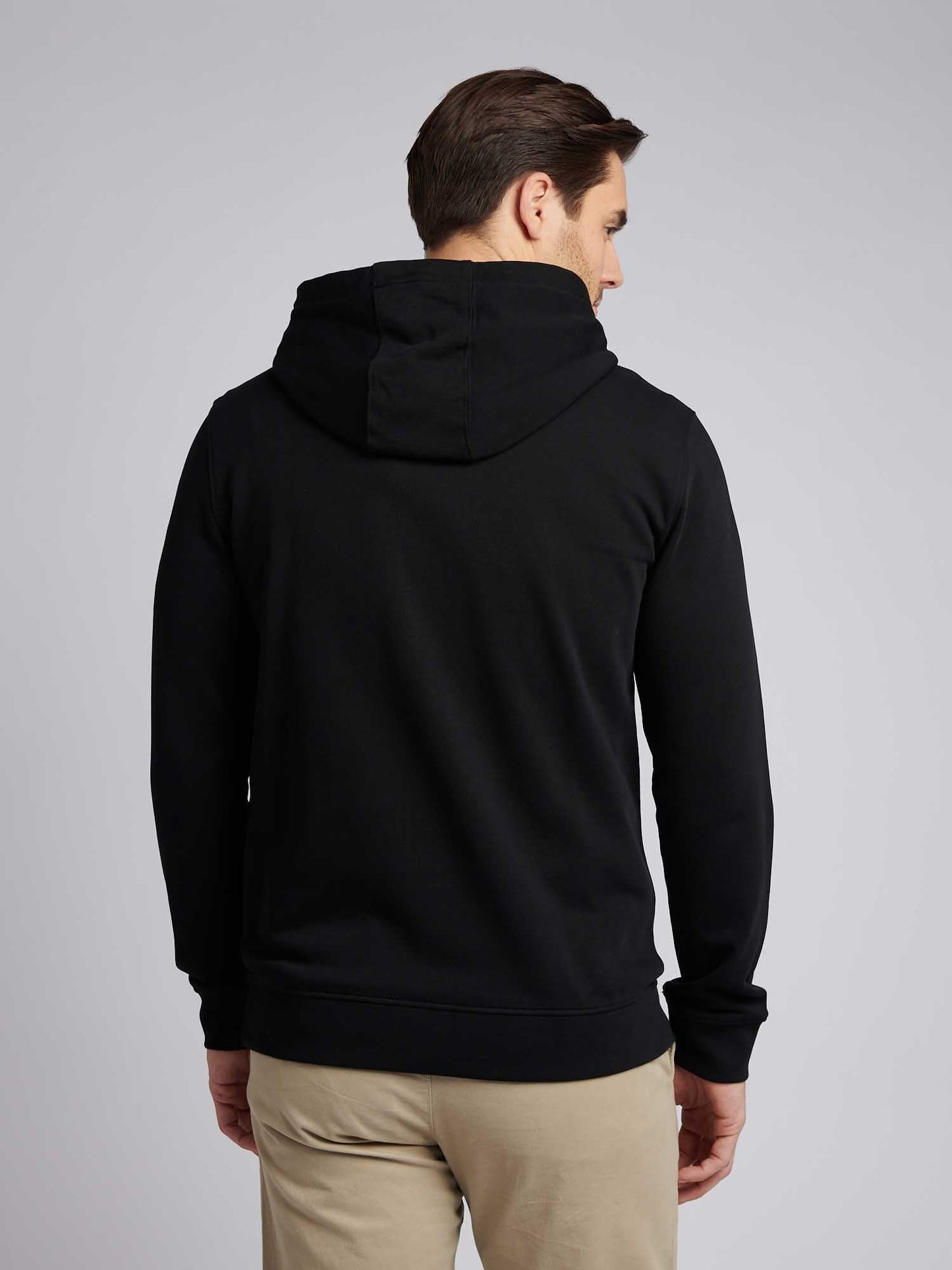 Mens Double Horsemen Loopback Hoodie Black Bright White DHM