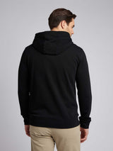 Mens Double Horsemen Loopback Hoodie Black Bright White DHM