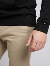 Mens Double Horsemen Loopback Hoodie Black Bright White DHM