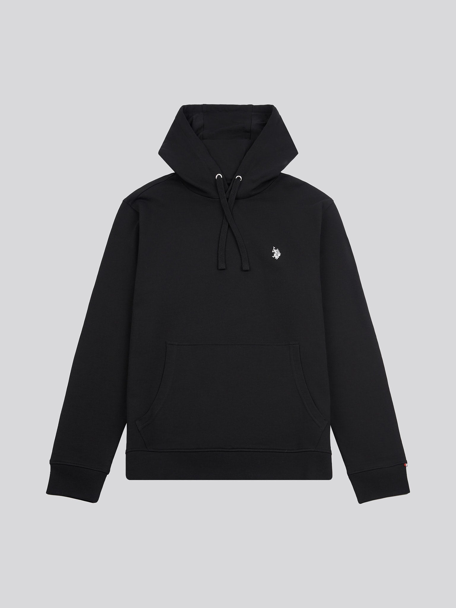 Mens Double Horsemen Loopback Hoodie Black Bright White DHM