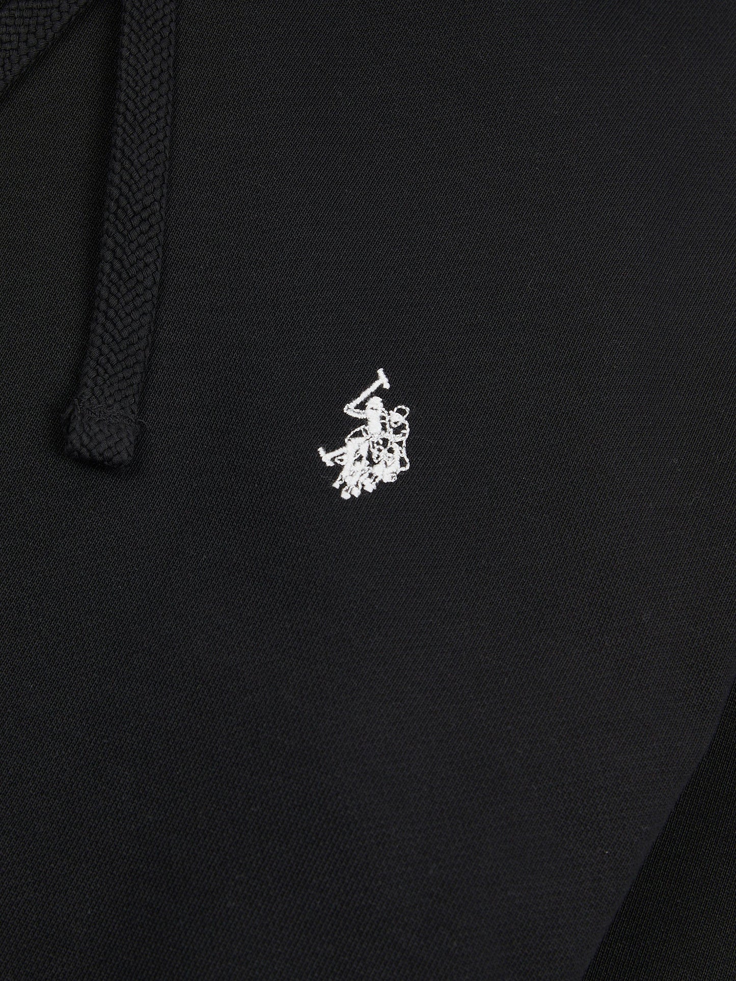 Mens Double Horsemen Loopback Hoodie Black Bright White DHM