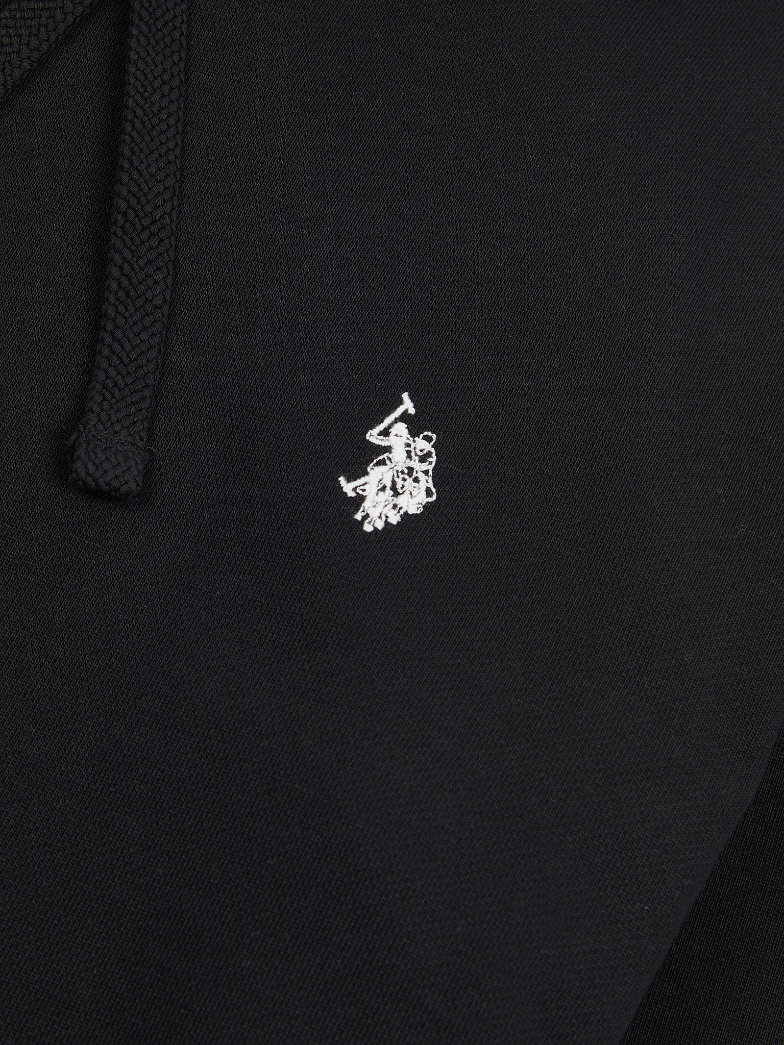 Mens Double Horsemen Loopback Hoodie Black Bright White DHM