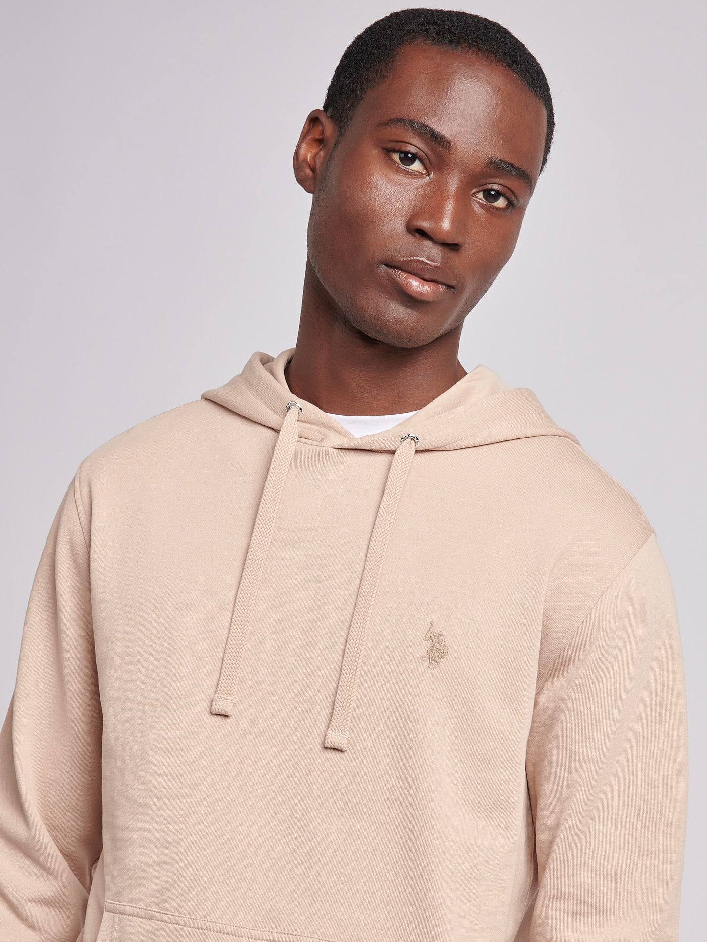 Mens Double Horsemen Loopback Hoodie Doeskin