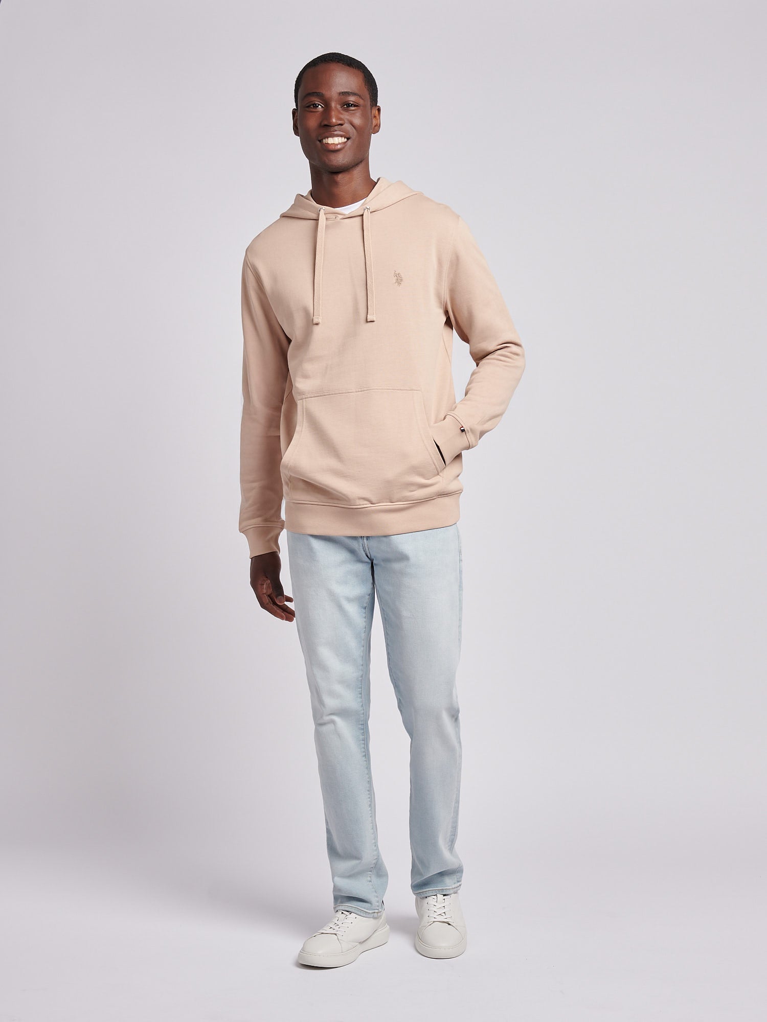Mens Double Horsemen Loopback Hoodie Doeskin