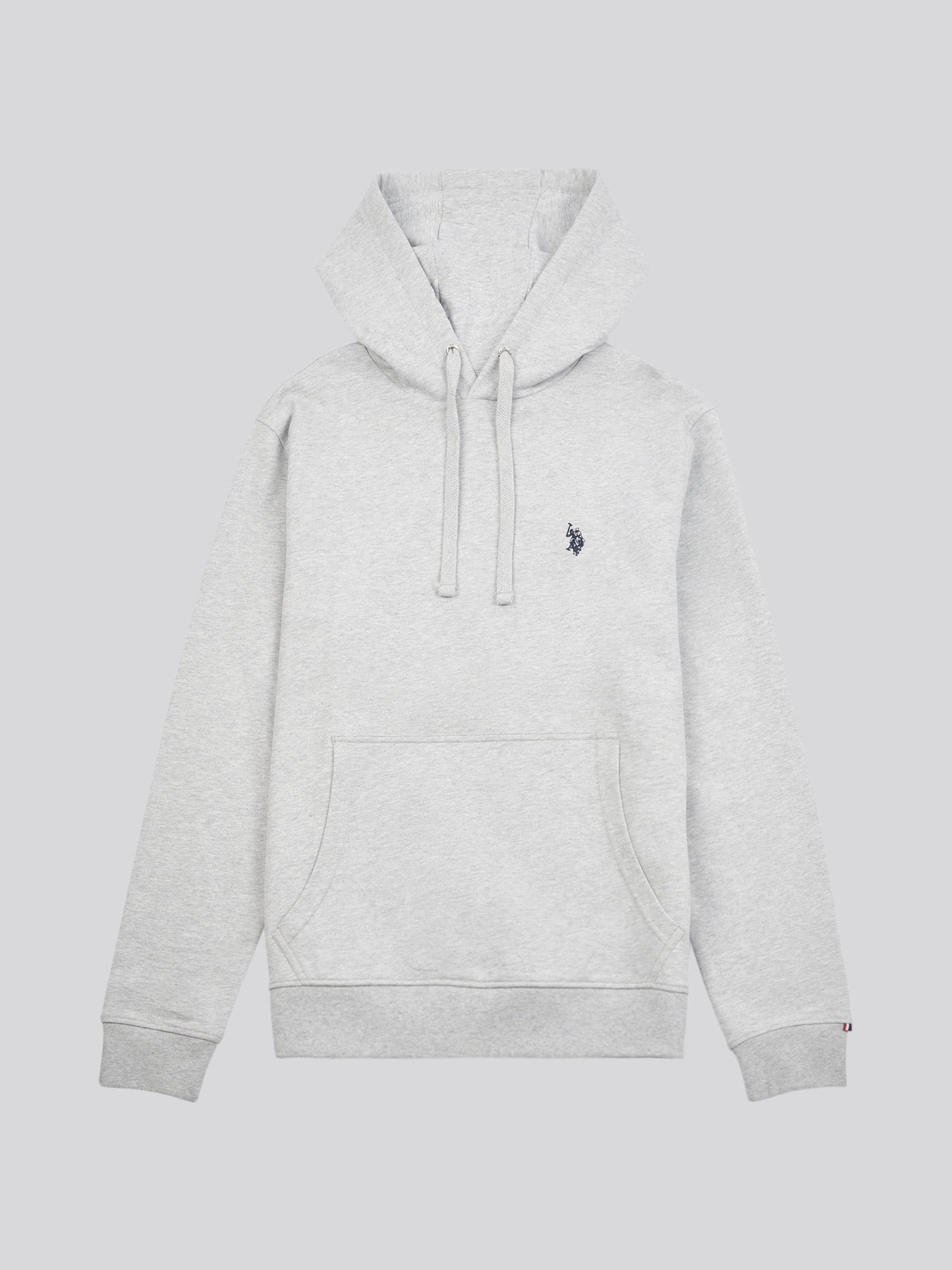 Mens Double Horsemen Loopback Hoodie Mid Grey Marl