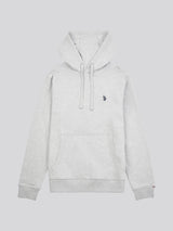 Mens Double Horsemen Loopback Hoodie Mid Grey Marl
