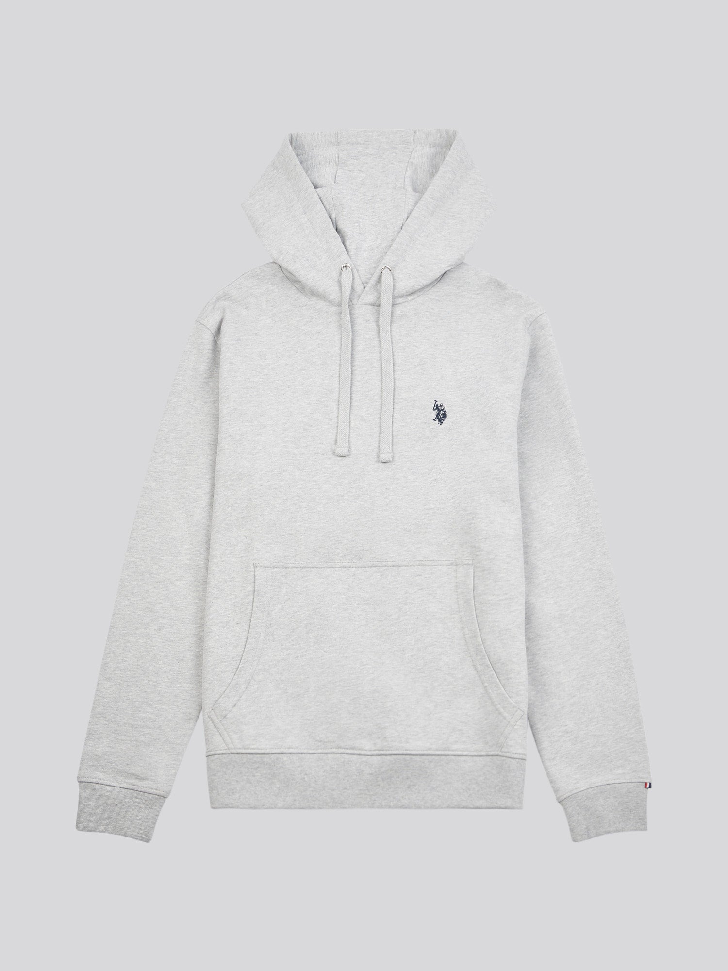 Mens Double Horsemen Loopback Hoodie Mid Grey Marl
