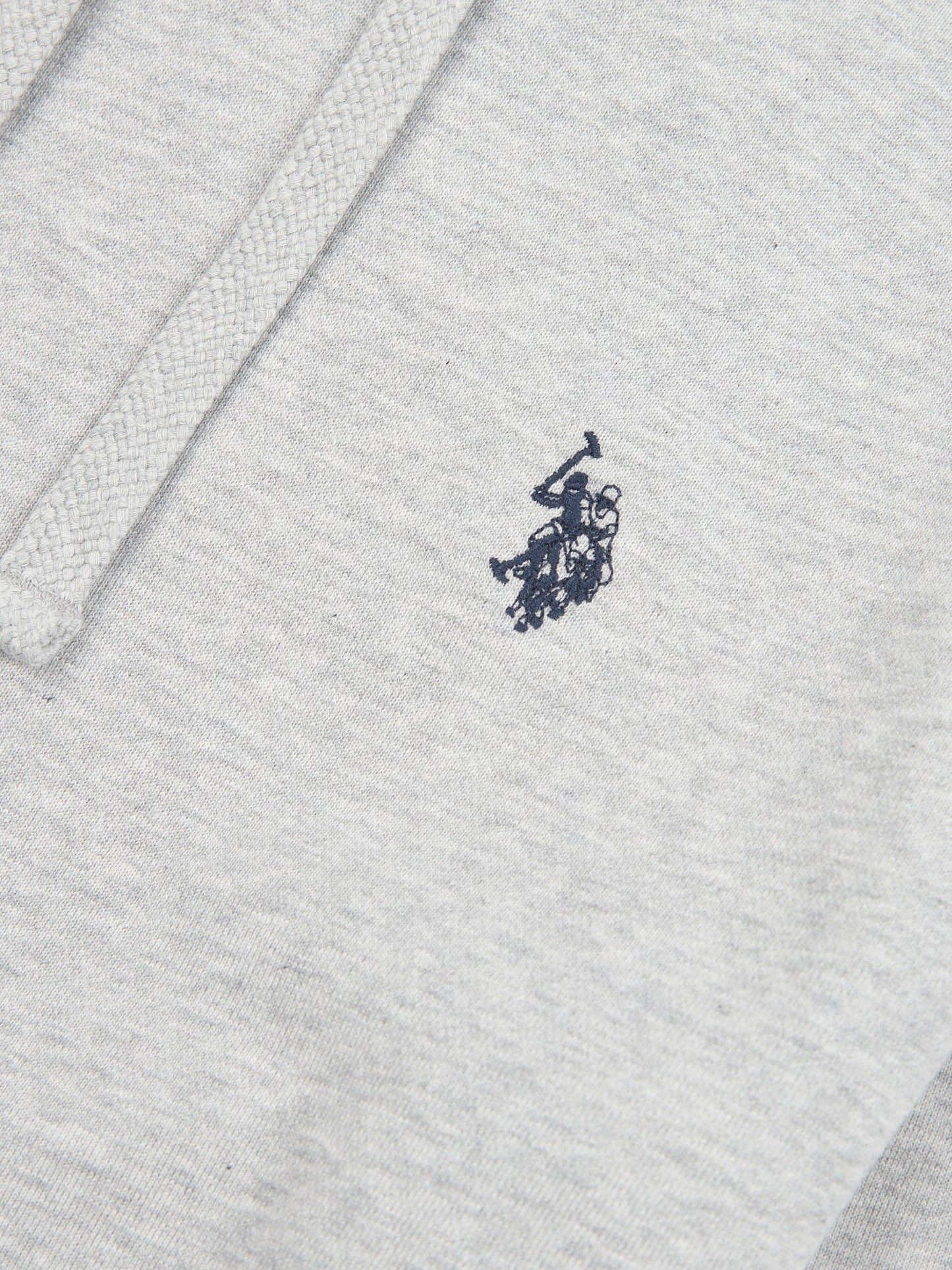 Mens Double Horsemen Loopback Hoodie Mid Grey Marl