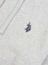 Mens Double Horsemen Loopback Hoodie Mid Grey Marl