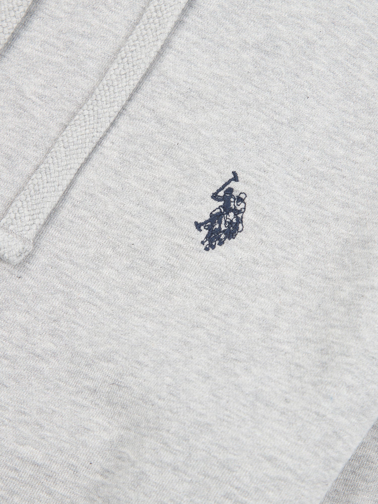 Mens Double Horsemen Loopback Hoodie Mid Grey Marl