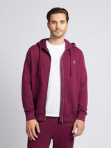 Mens Double Horsemen Loopback Zip Hoodie Grape Wine