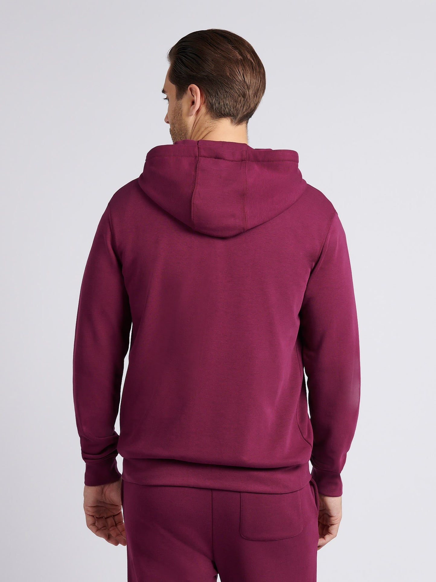 Mens Double Horsemen Loopback Zip Hoodie Grape Wine