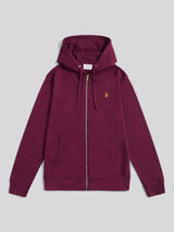 Mens Double Horsemen Loopback Zip Hoodie Grape Wine
