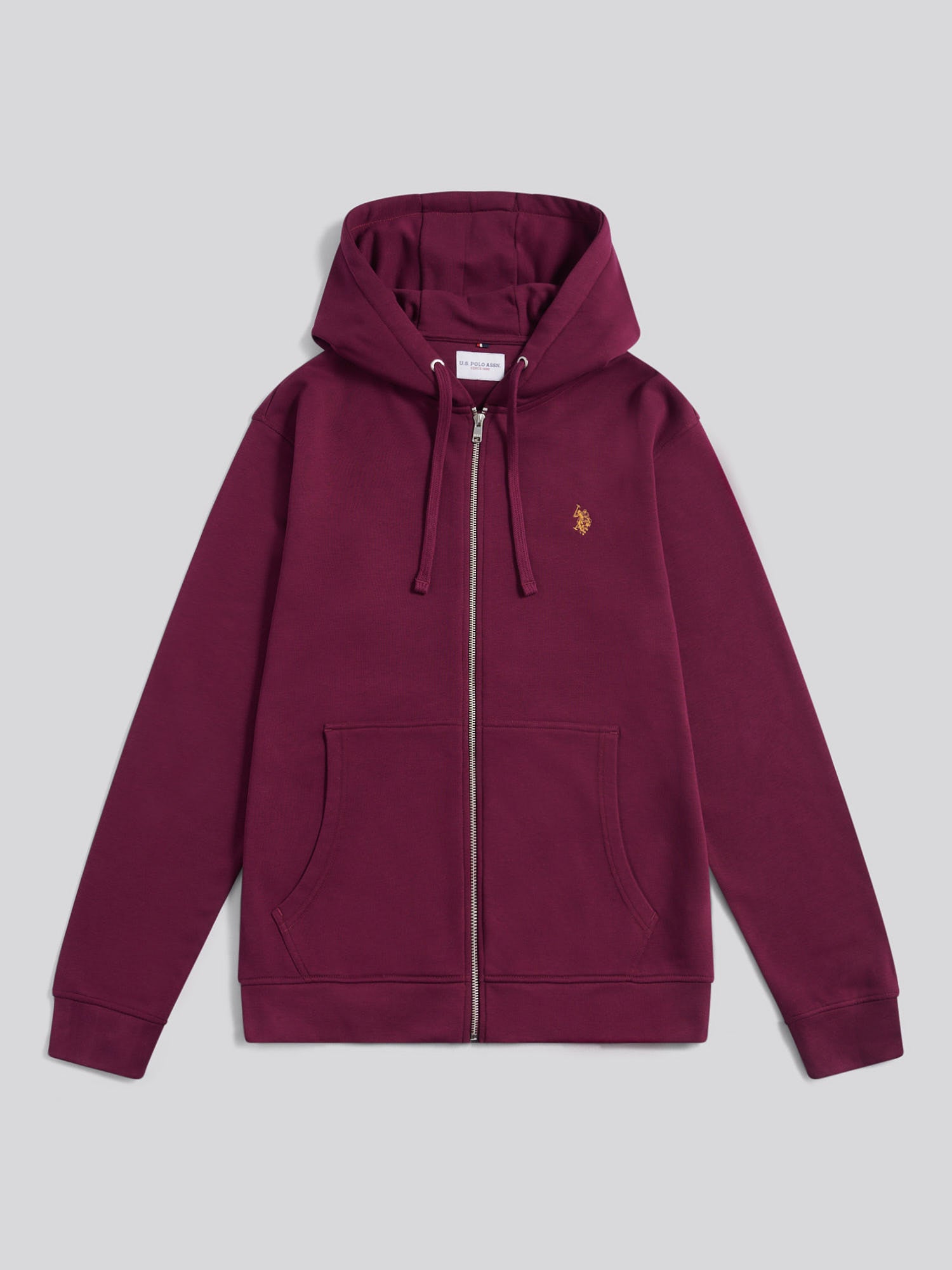 Mens Double Horsemen Loopback Zip Hoodie Grape Wine