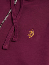 Mens Double Horsemen Loopback Zip Hoodie Grape Wine