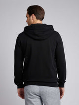 Mens Double Horsemen Loopback Zip Hoodie Black Bright White DHM