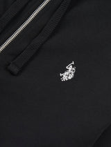 Mens Double Horsemen Loopback Zip Hoodie Black Bright White DHM