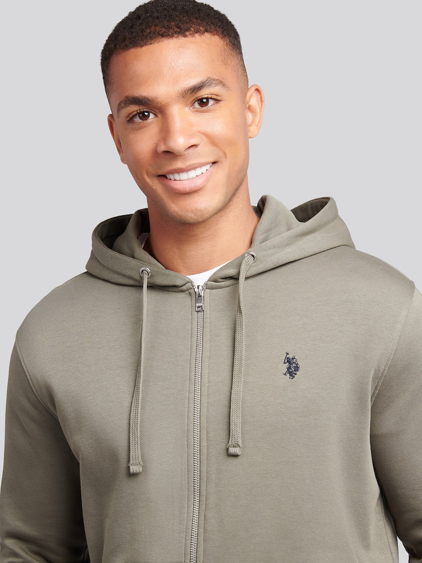 Mens Double Horsemen Loopback Zip Hoodie Mulled Basil