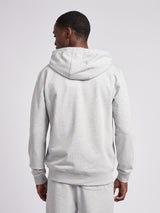 Mens Double Horsemen Loopback Zip Hoodie Mid Grey Marl