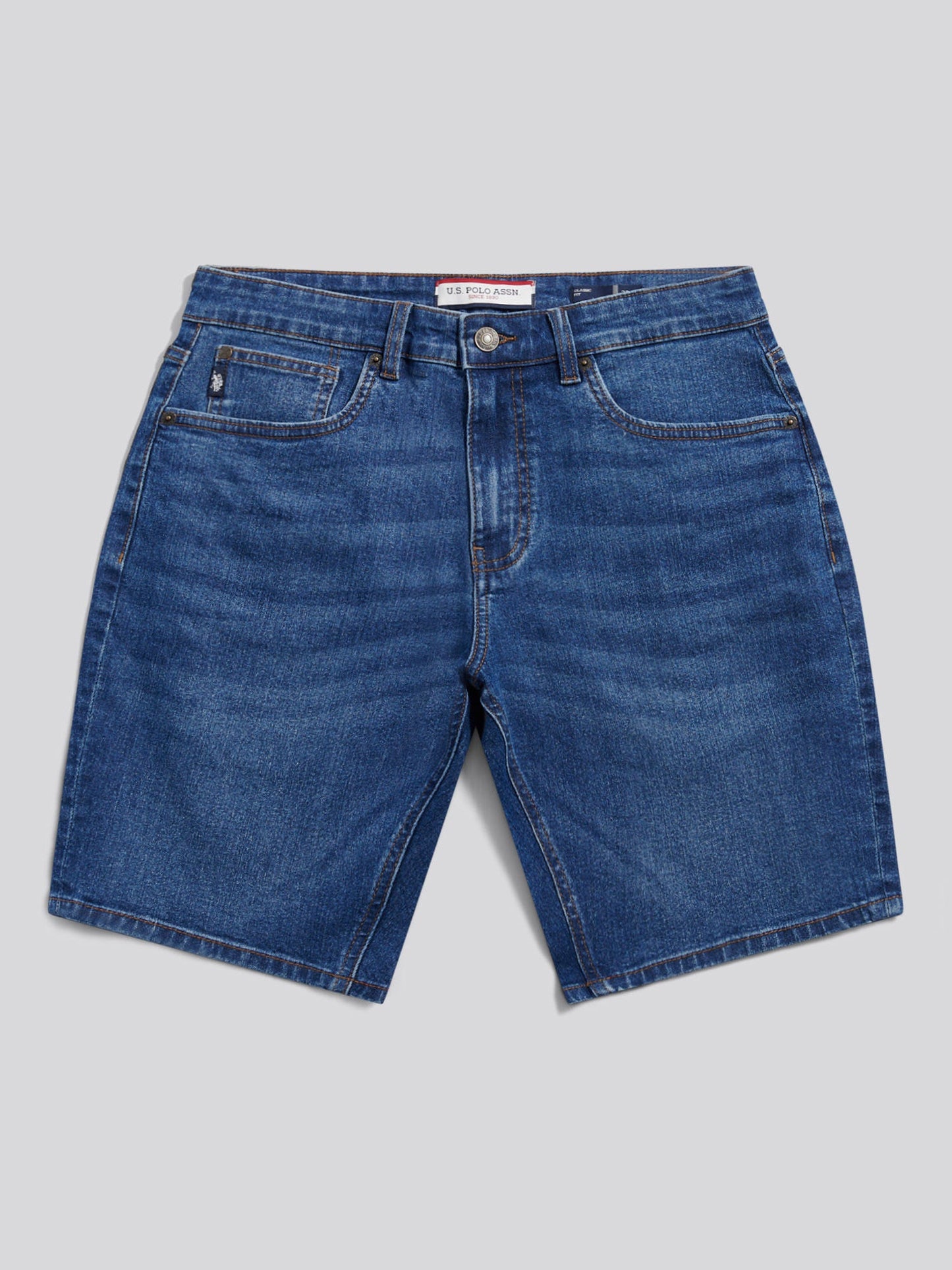 Mens Classic 5 Pocket Denim Shorts Dark Wash