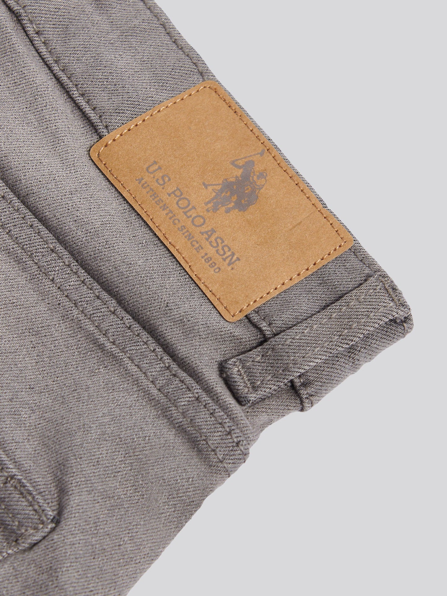 Mens Classic 5 Pocket Denim Shorts Grey Wash