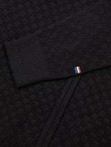 Mens Smart Checkerboard Zip Through Funnel in Black