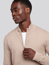 Mens Smart Checkerboard Zip Through Funnel in Atmosphere
