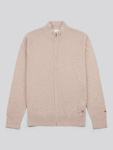 Mens Smart Checkerboard Zip Through Funnel in Atmosphere