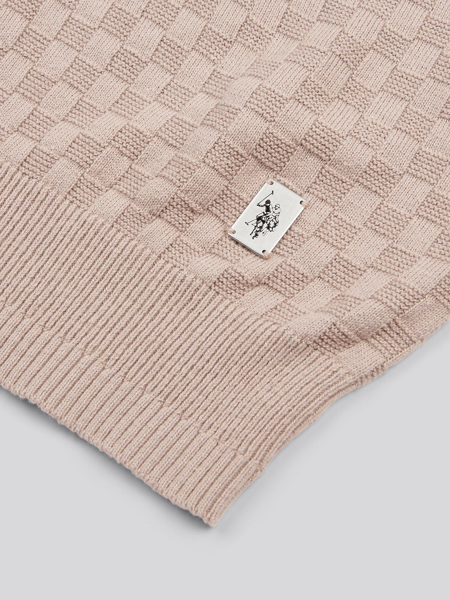 Mens Smart Checkerboard Zip Through Funnel in Atmosphere