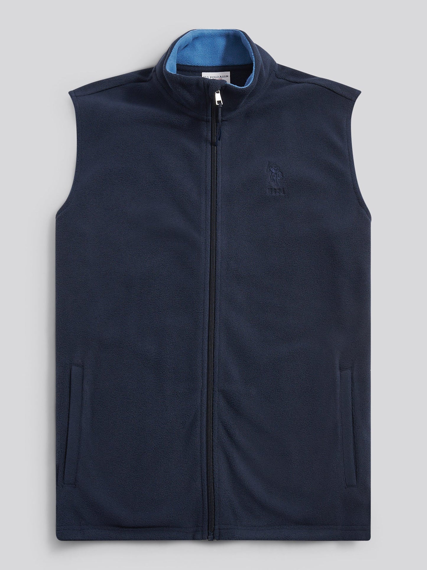 Mens Micro Fleece Gilet in Dark Sapphire Navy / Moonlight Blue DHM