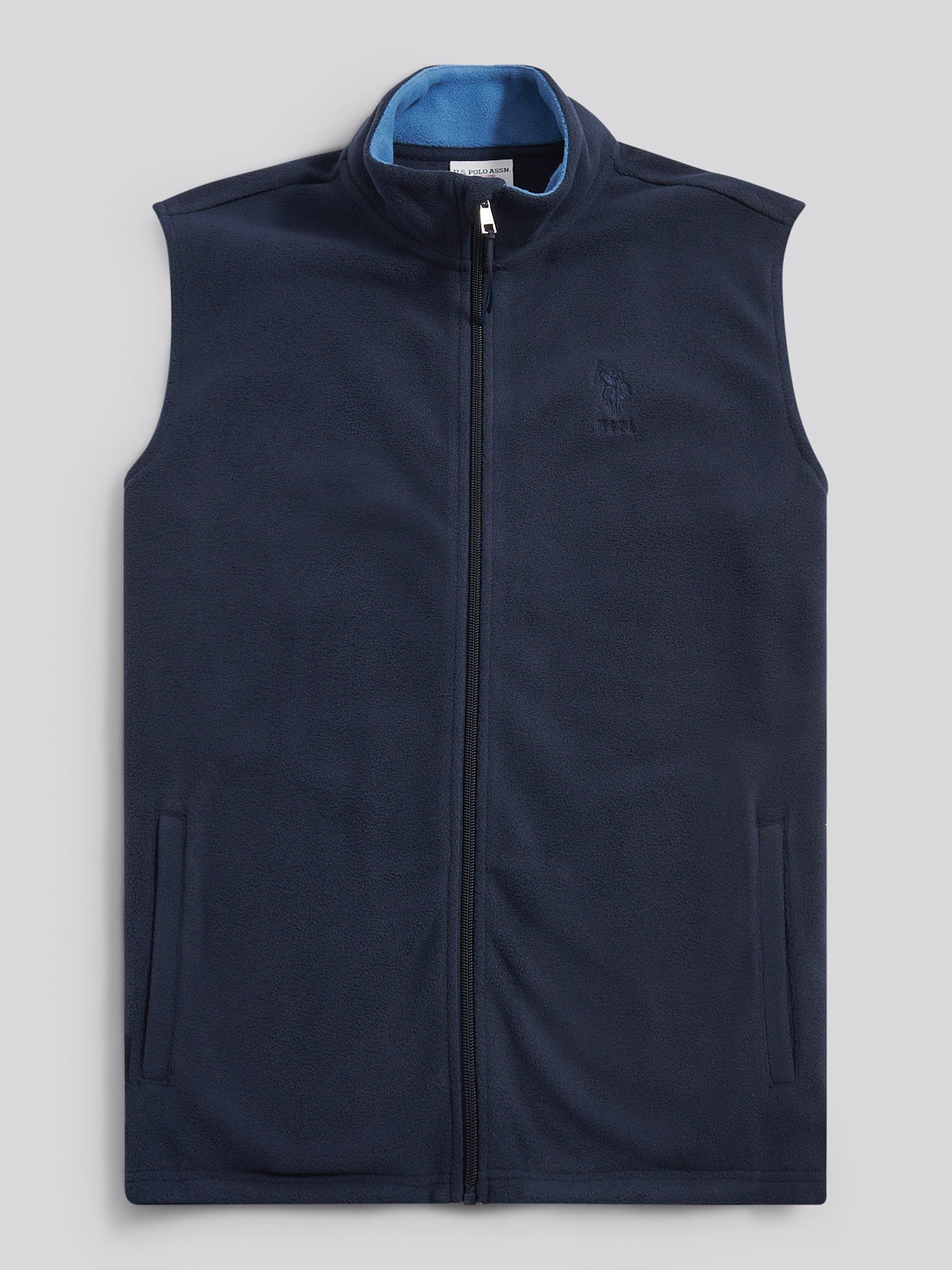 Mens Micro Fleece Gilet in Dark Sapphire Navy / Moonlight Blue DHM