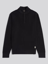 Mens Twill Texture Knit Funnel in Black