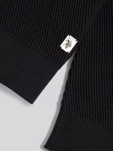 Mens Twill Texture Knit Funnel in Black