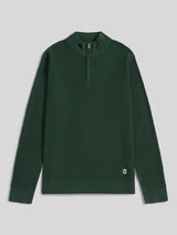 Mens Twill Texture Knit Funnel in Pineneedle