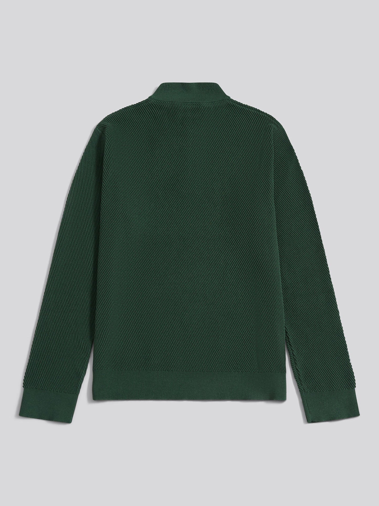 Mens Twill Texture Knit Funnel in Pineneedle
