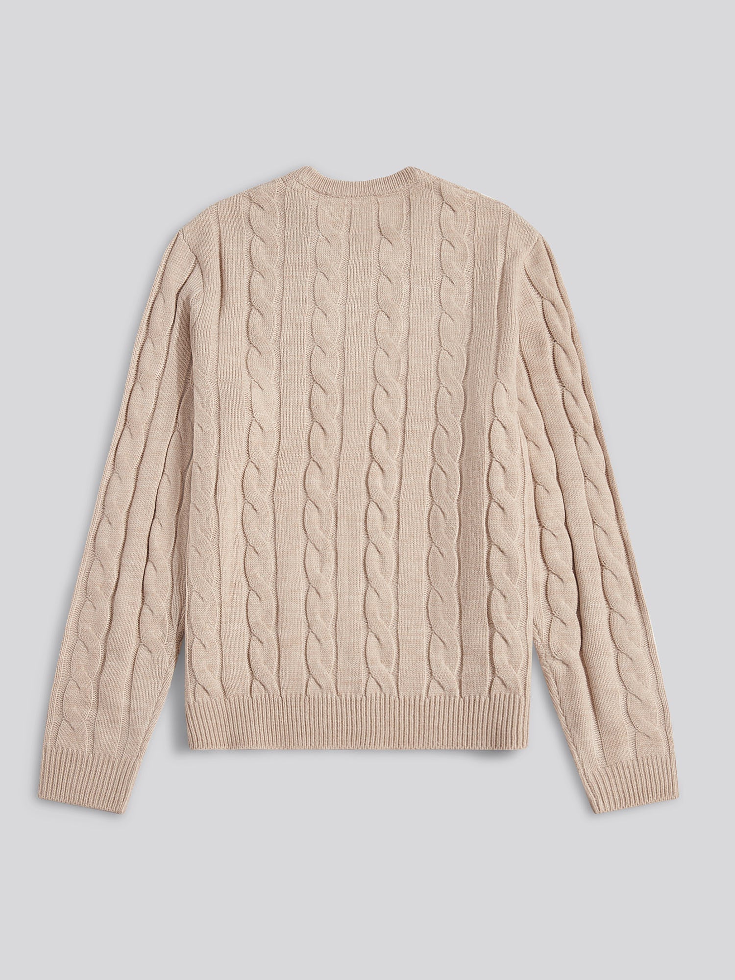 Mens Cable Knit Crew in Atmosphere Marl