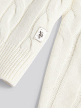 Mens Cable Knit Funnel in Whisper White