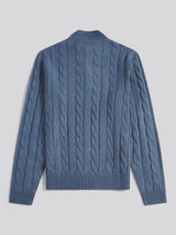 Mens Cable Knit Funnel in Vintage Indigo