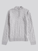 Mens Cable Knit Funnel in Vintage Grey Heather