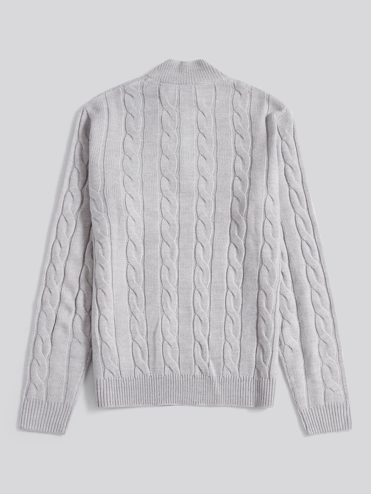 Mens Cable Knit Funnel in Vintage Grey Heather