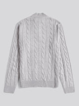 Mens Cable Knit Funnel in Vintage Grey Heather