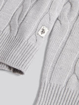 Mens Cable Knit Funnel in Vintage Grey Heather