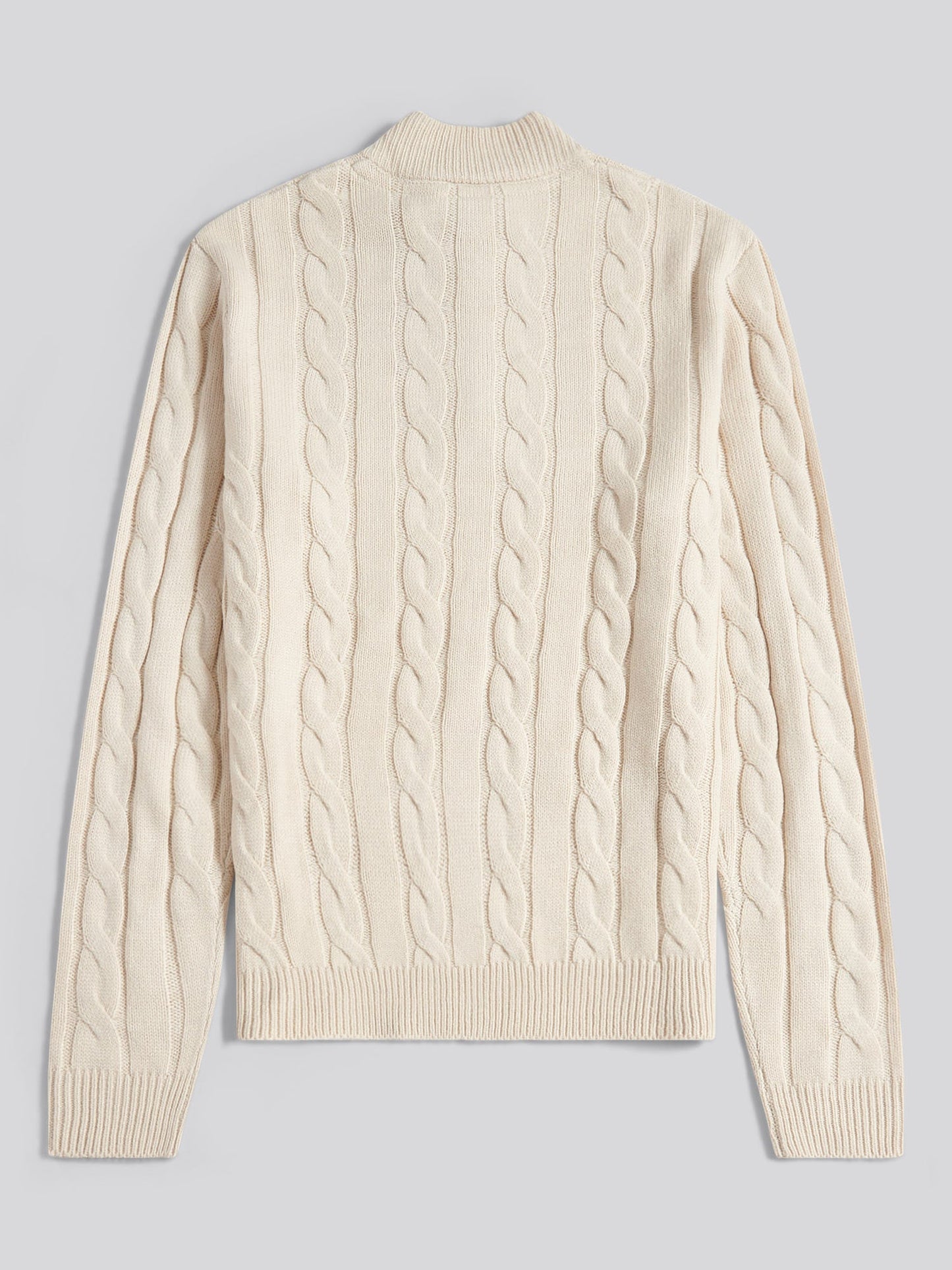 Mens Cable Knit Funnel in Birch Marl