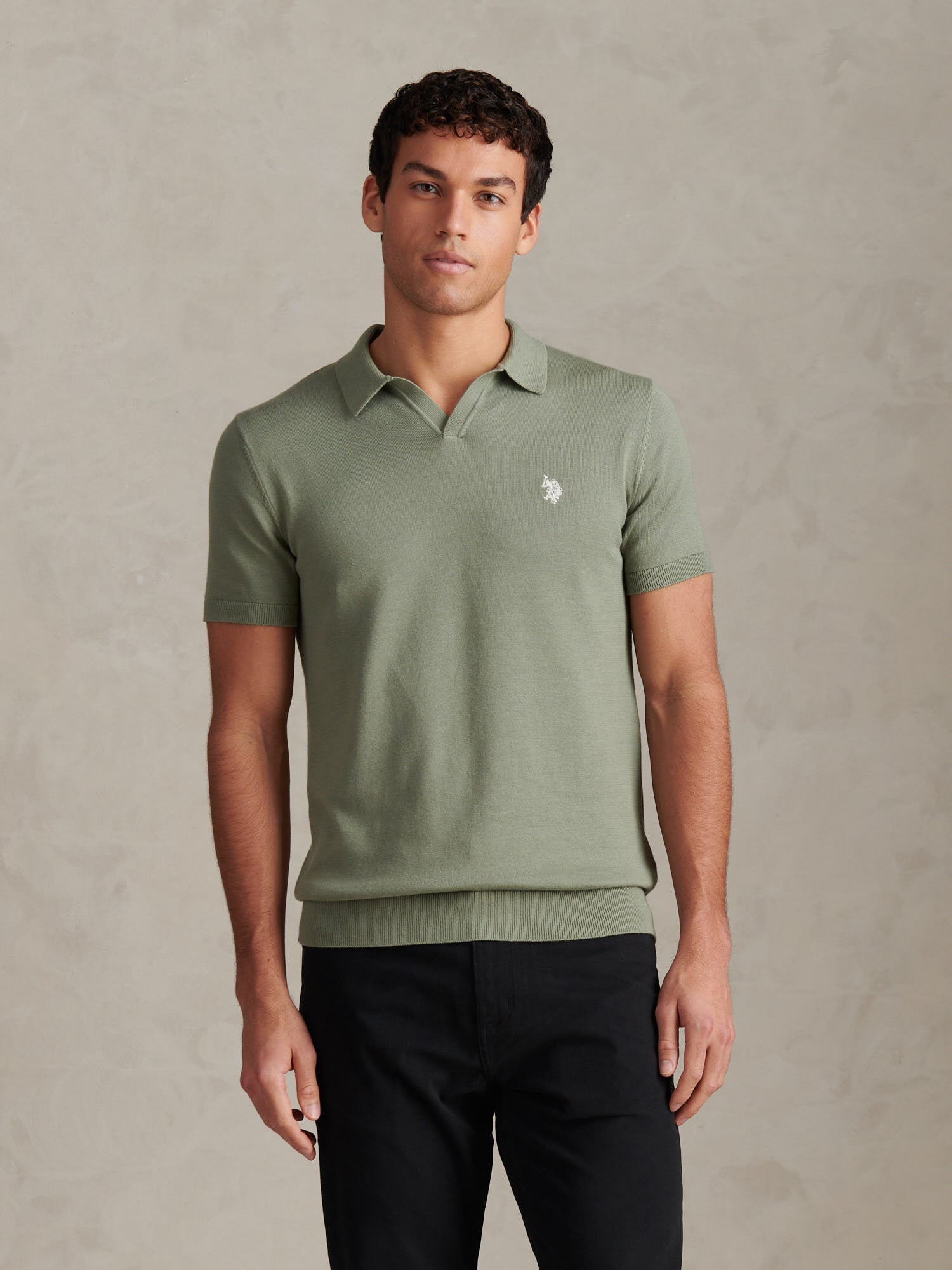 Mens Combed Cotton Double Horsemen Revere Polo Shirt Sea Spray