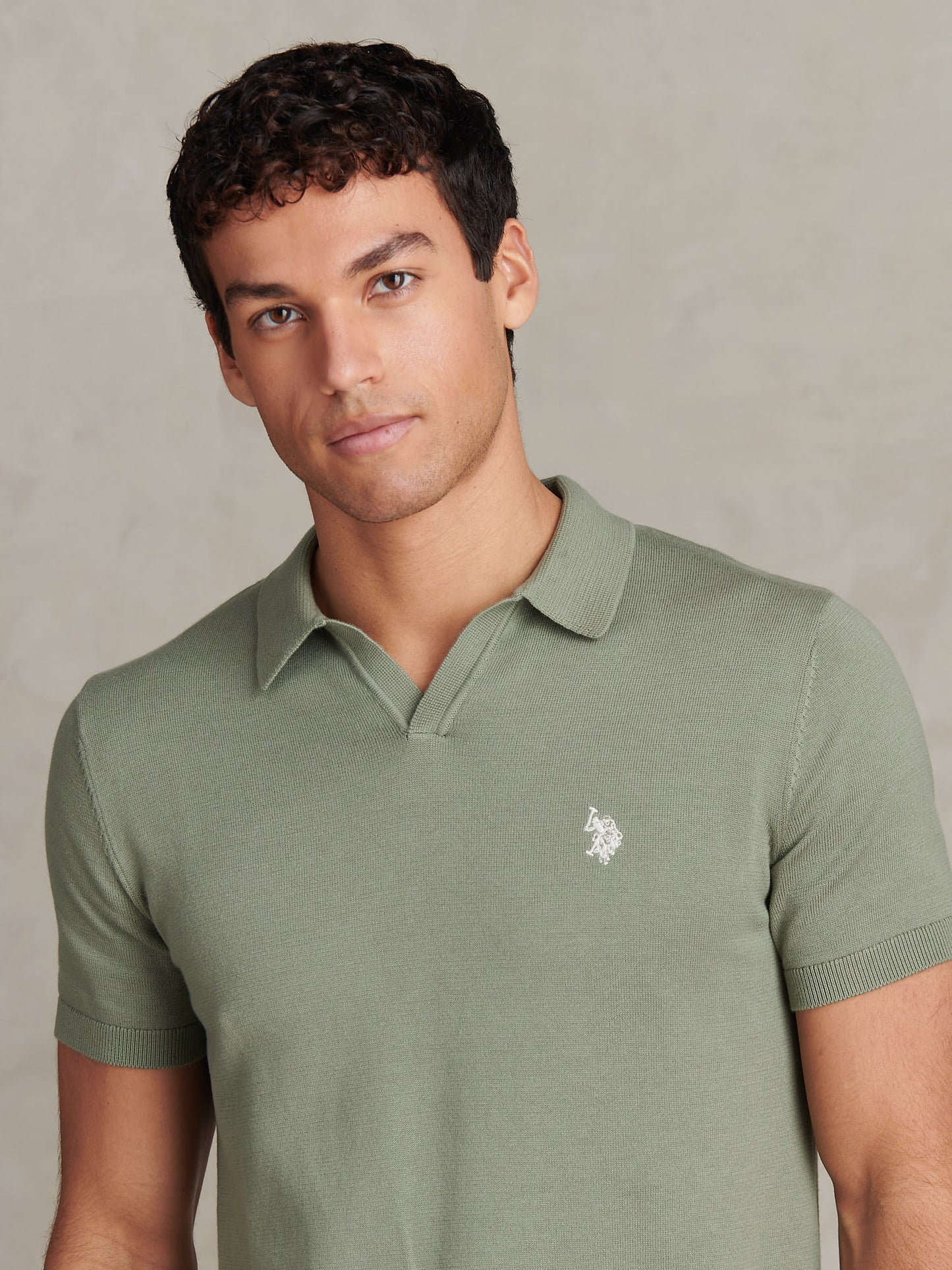 Mens Combed Cotton Double Horsemen Revere Polo Shirt Sea Spray
