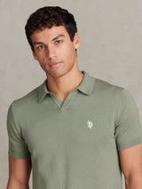 Mens Combed Cotton Double Horsemen Revere Polo Shirt Sea Spray