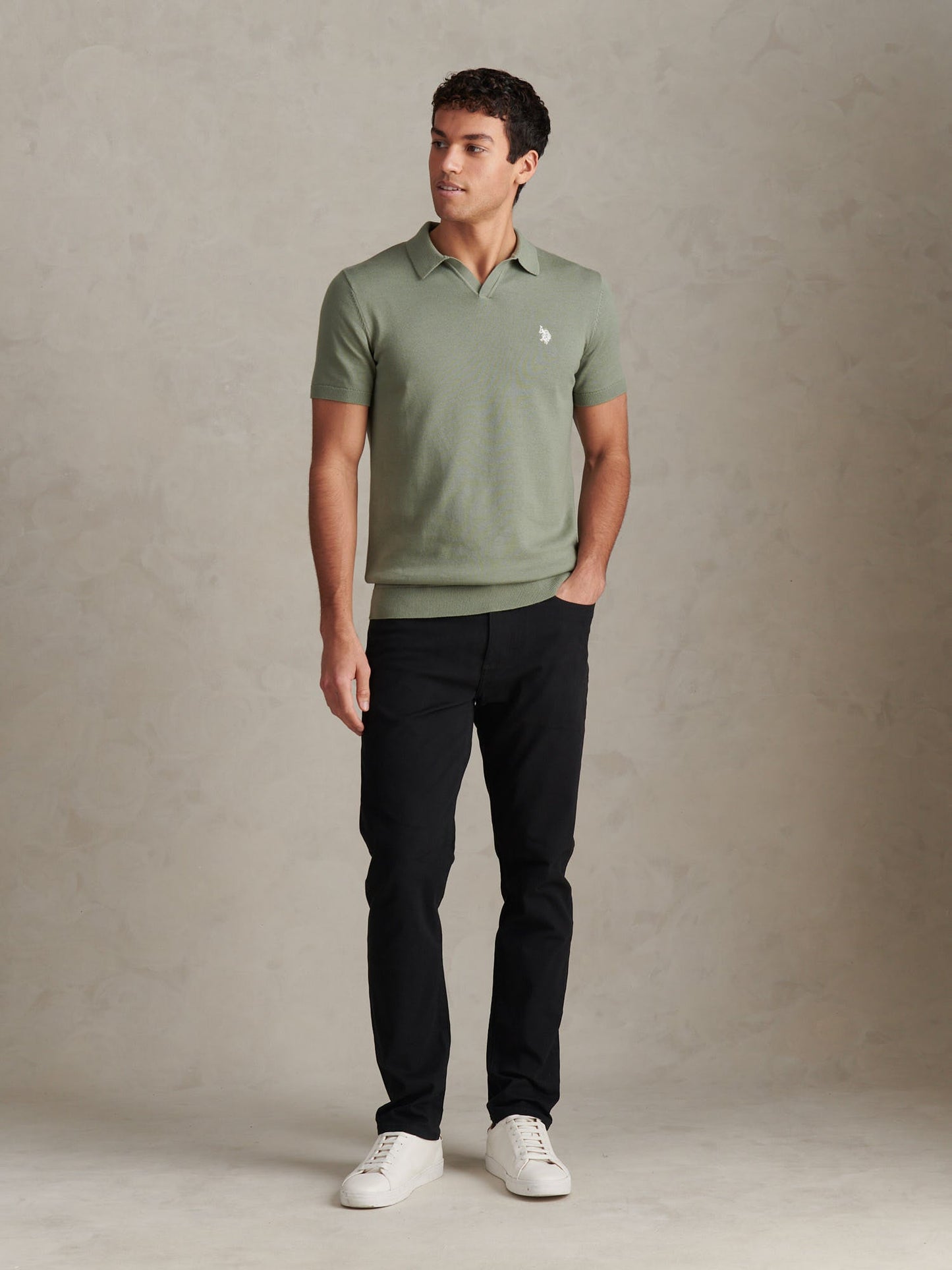 Mens Combed Cotton Double Horsemen Revere Polo Shirt Sea Spray