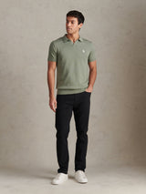 Mens Combed Cotton Double Horsemen Revere Polo Shirt Sea Spray